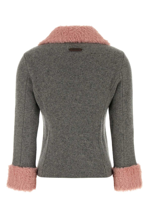 Melange grey wool blend cardigan MOSCHINO (J05805503)