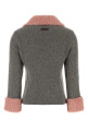 Melange grey wool blend cardigan MOSCHINO (J05805503)
