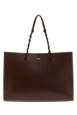 Chocolate leather Tangle shopping bag JIL SANDER (J07WC0039P4841)