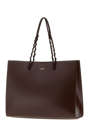 Chocolate leather Tangle shopping bag JIL SANDER (J07WC0039P4841)