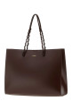 Chocolate leather Tangle shopping bag JIL SANDER (J07WC0039P4841)
