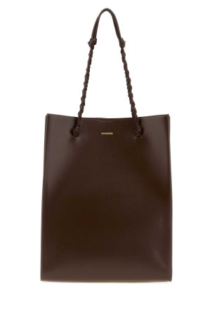 Chocolate leather Tangle shopping bag JIL SANDER (J07WC0040P4841)
