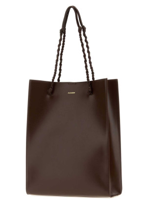 Chocolate leather Tangle shopping bag JIL SANDER (J07WC0040P4841)
