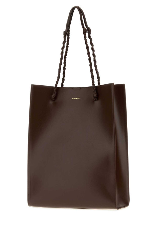 Chocolate leather Tangle shopping bag JIL SANDER (J07WC0040P4841)