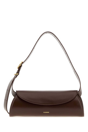 Chocolate leather small Cannolo shoulder bag JIL SANDER (J07WD0023P4840)