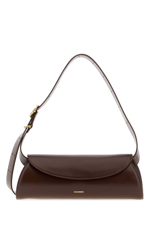 Chocolate leather small Cannolo shoulder bag JIL SANDER (J07WD0023P4840)