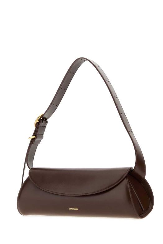 Chocolate leather small Cannolo shoulder bag JIL SANDER (J07WD0023P4840)