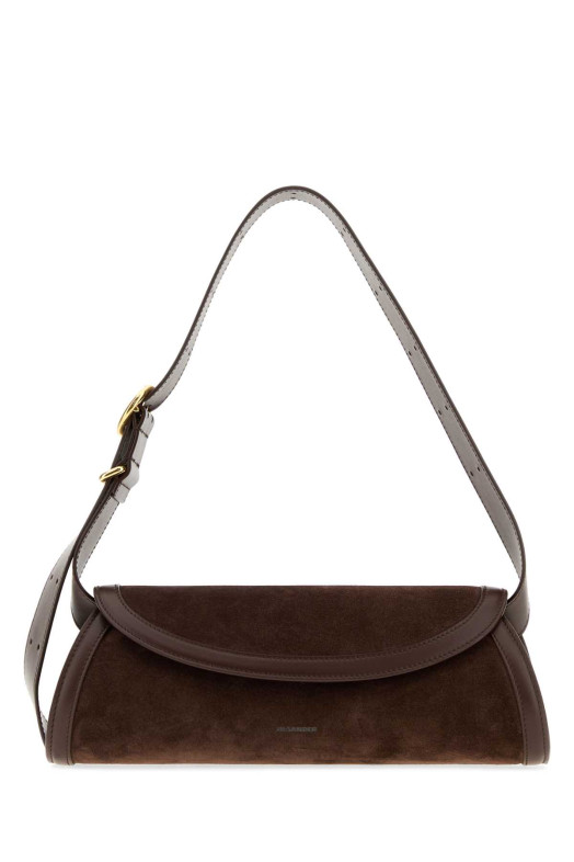 Brown suede small Cannolo crossbody bag JIL SANDER (J07WD0023P9298)