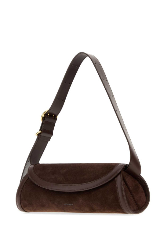 Brown suede small Cannolo crossbody bag JIL SANDER (J07WD0023P9298)