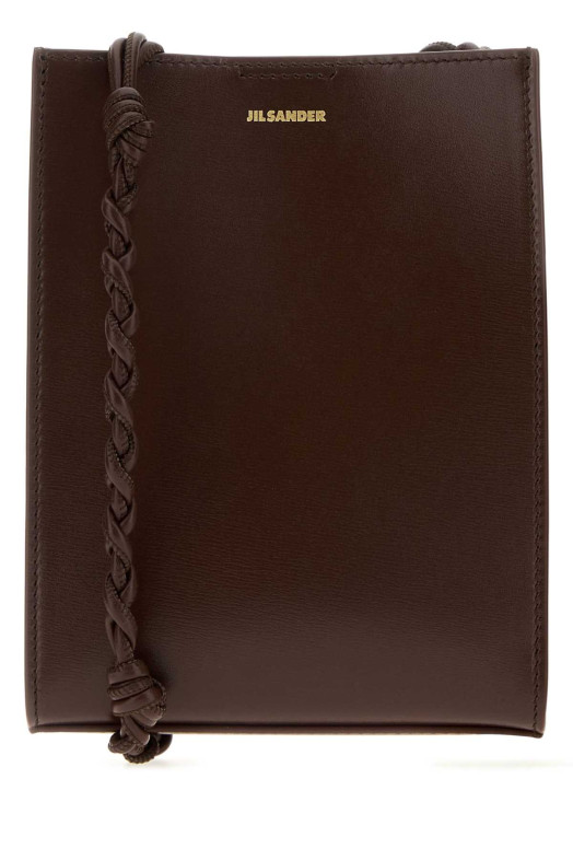 Chocolate leather small Tangle shoulder bag JIL SANDER (J07WG0001P4841)