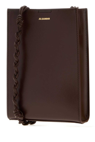 Chocolate leather small Tangle shoulder bag JIL SANDER (J07WG0001P4841)