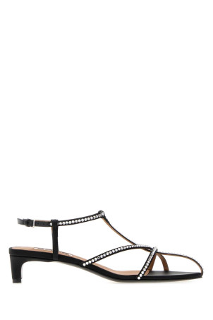 Black satin Cage sandals JIL SANDER (J15WP0184P7551)