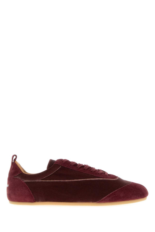 Tyrian purple velvet and suede Etage sneakers JIL SANDER (J15WS0047P7821)