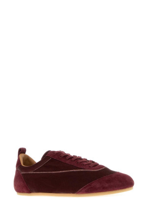 Tyrian purple velvet and suede Etage sneakers JIL SANDER (J15WS0047P7821)