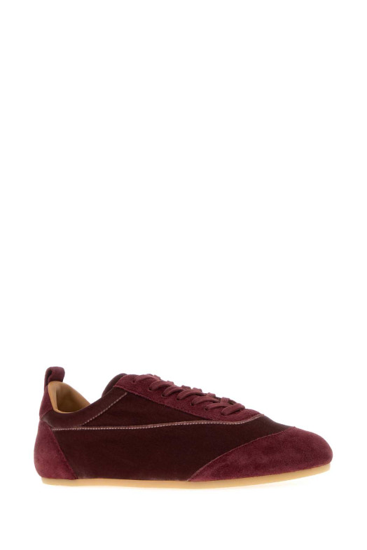 Tyrian purple velvet and suede Etage sneakers JIL SANDER (J15WS0047P7821)