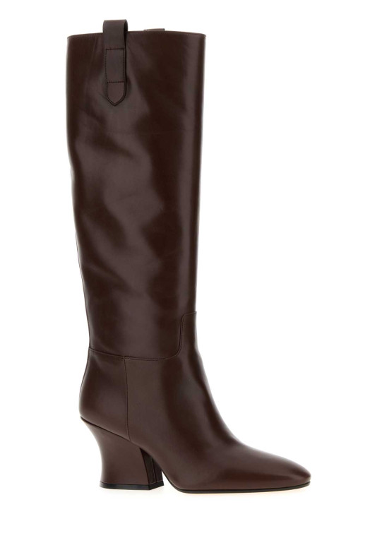 Chocolate leather Lune boots JIL SANDER (J15WW0075P7689)