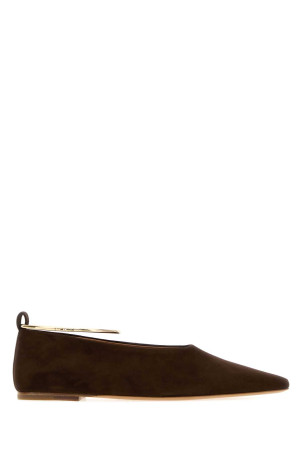 Brown suede Ring ballerinas JIL SANDER (J15WZ0039P7836)
