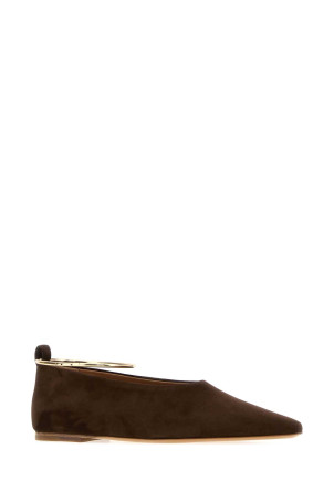 Brown suede Ring ballerinas JIL SANDER (J15WZ0039P7836)