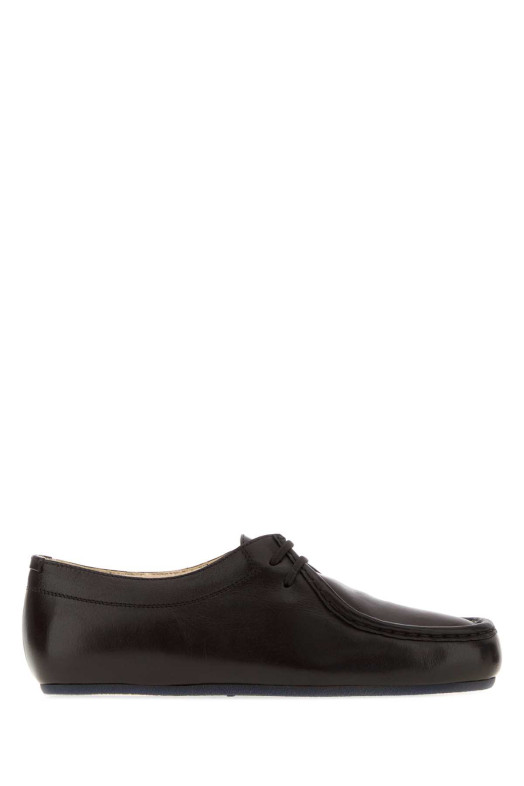 Dark brown leather lace-up shoes Beige JIL SANDER (J15ZJ0035P7819)