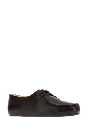 Dark brown leather lace-up shoes Beige JIL SANDER (J15ZJ0035P7819)