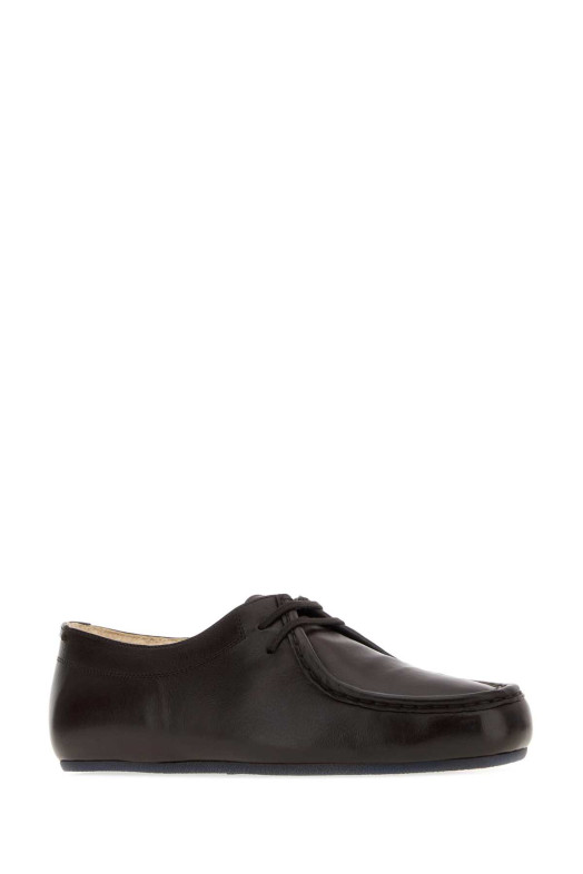 Dark brown leather lace-up shoes Beige JIL SANDER (J15ZJ0035P7819)