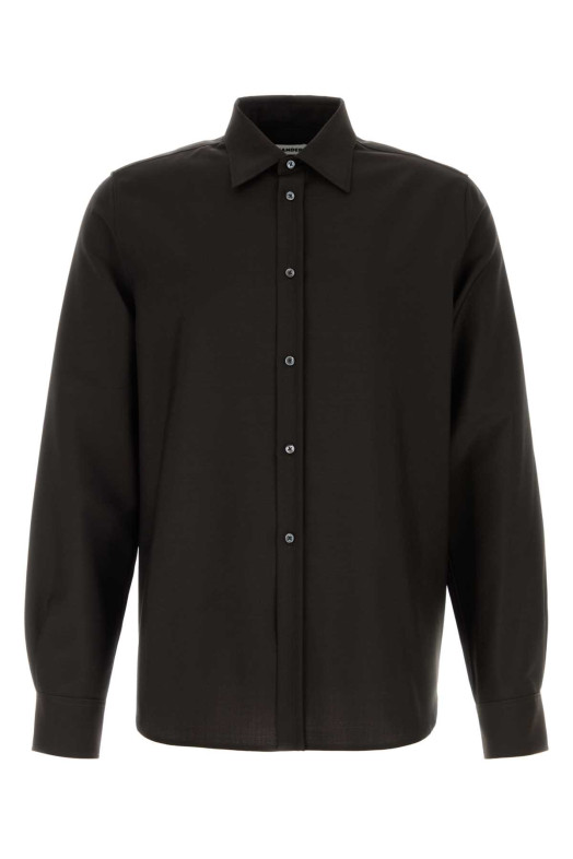 Chocolate wool blend shirt Blue JIL SANDER (J22DL0387J41444)