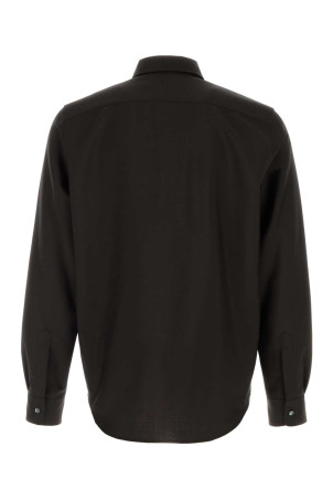Chocolate wool blend shirt Blue JIL SANDER (J22DL0387J41444)