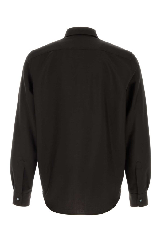 Chocolate wool blend shirt Blue JIL SANDER (J22DL0387J41444)