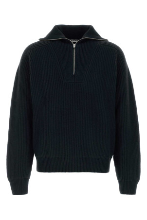 Black wool polo shirt JIL SANDER (J22GP0291J14848)