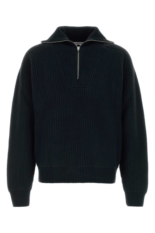 Black wool polo shirt JIL SANDER (J22GP0291J14848)
