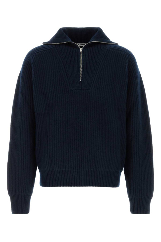 Navy blue wool polo shirt JIL SANDER (J22GP0291J14848)
