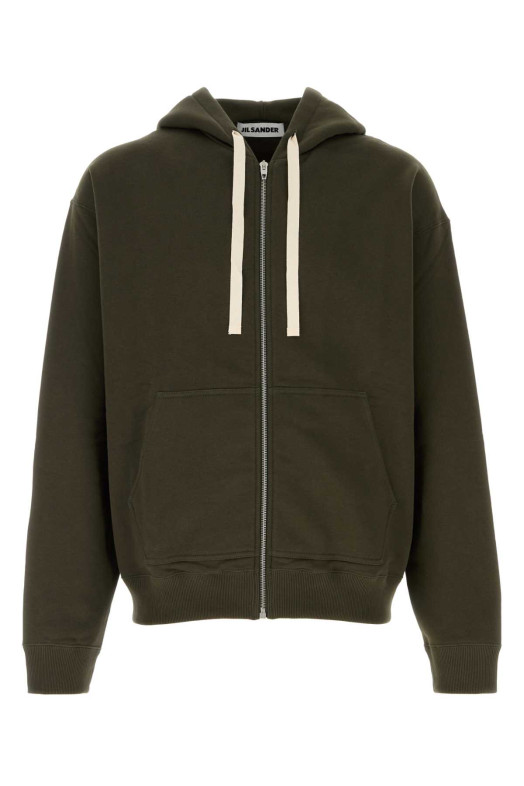 Olive green cotton sweatshirt JIL SANDER (J22HG0118J20128)