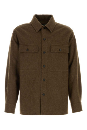 Шерстяная рубашка цвета хаки JIL SANDER (J22SW0160J40182)