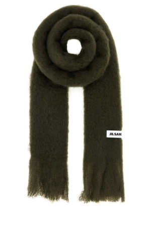 Olive green mohair blend scarf JIL SANDER (J22TE0114J40041)