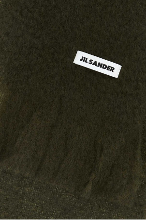 Olive green mohair blend scarf JIL SANDER (J22TE0114J40041)