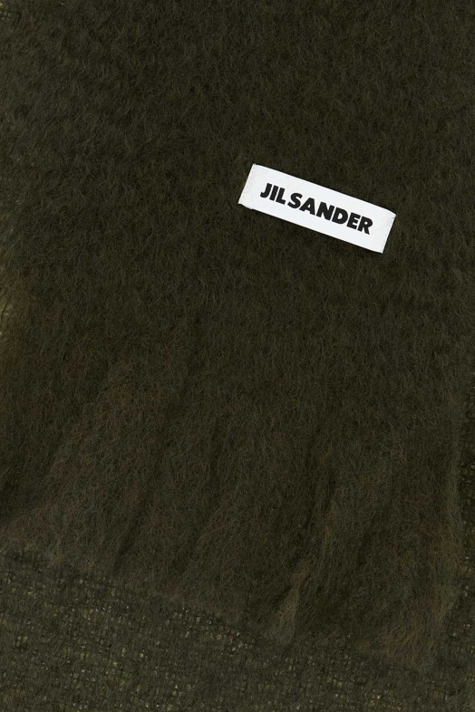 Olive green mohair blend scarf JIL SANDER (J22TE0114J40041)