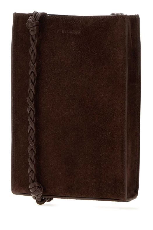 Brown suede small Tangle shoulder bag JIL SANDER (J25WG0003P9295)