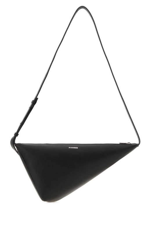 Black leather Triangle crossbody bag JIL SANDER (J26WG0071P9176)