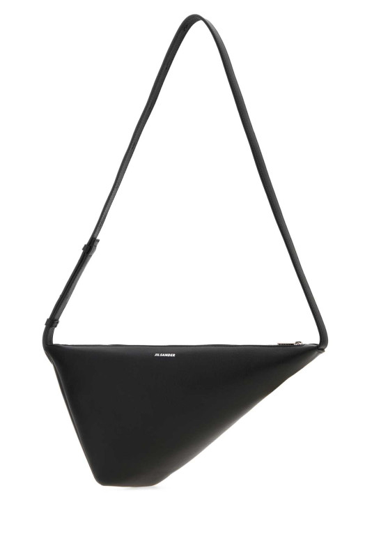 Black leather Triangle crossbody bag JIL SANDER (J26WG0071P9176)