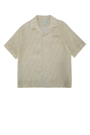 CAMICIA FF SHADOW PRIN LINEN FENDI KIDS (JUC109)