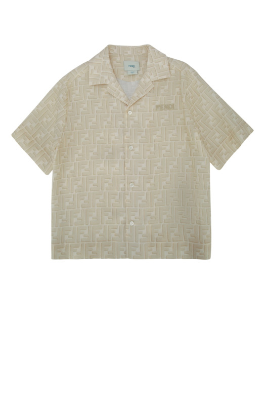 CAMICIA FF SHADOW PRIN LINEN FENDI KIDS (JUC109)