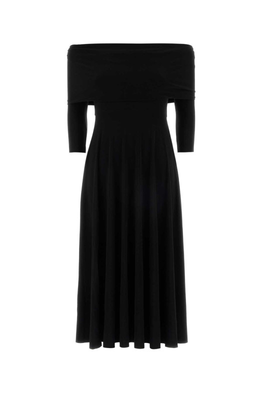 Черное трикотажное платье NORMA KAMALI (KK1263PLU01)