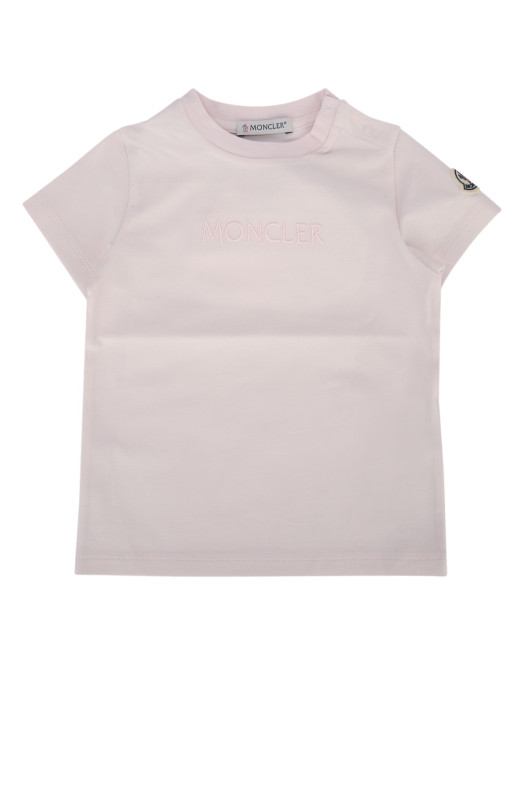 Футболка SS рожевого кольору MONCLER JR (L19518C0001089AUM)