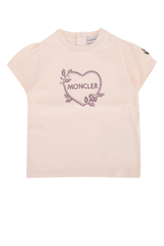 Футболка SS рожевого кольору MONCLER JR (L29518C0000789AUM)