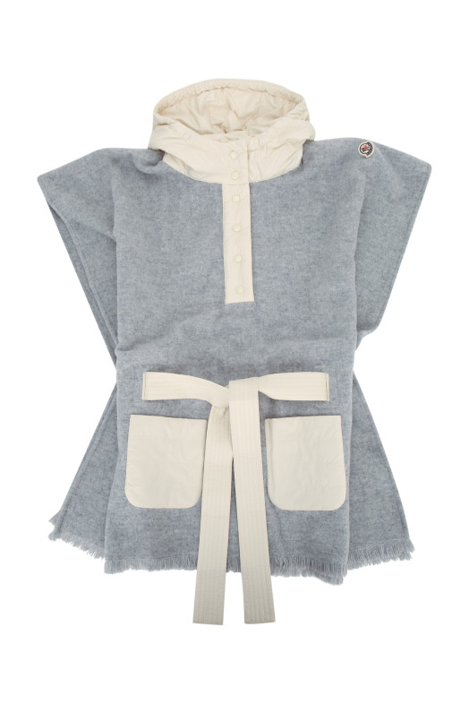 Пальто CAPE серого цвета MONCLER JR (L29543G00005N0218)