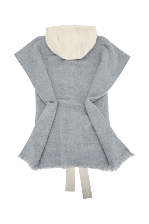 Пальто CAPE серого цвета MONCLER JR (L29543G00005N0218)
