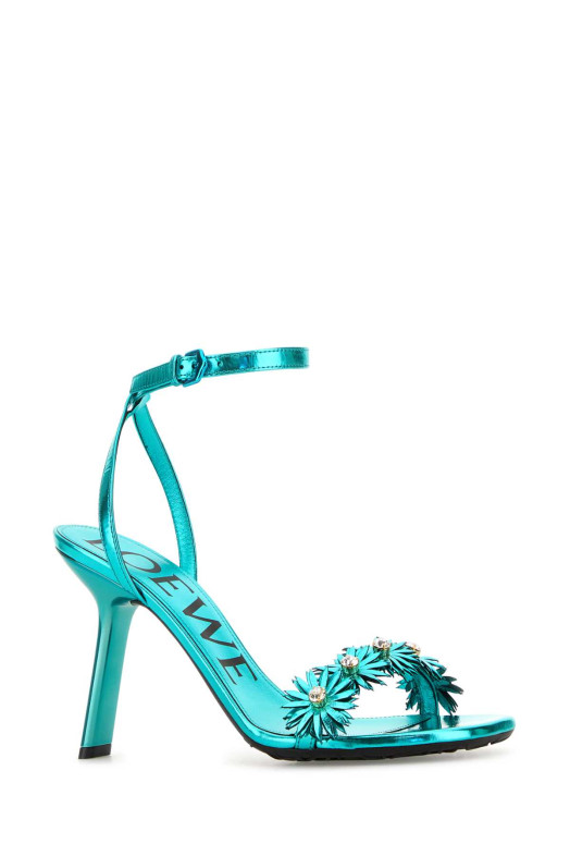 Turquoise leather Paula s Ibiza Petal Flower sandals BLUE LOEWE PAULA'S IBIZA (L616465X67)