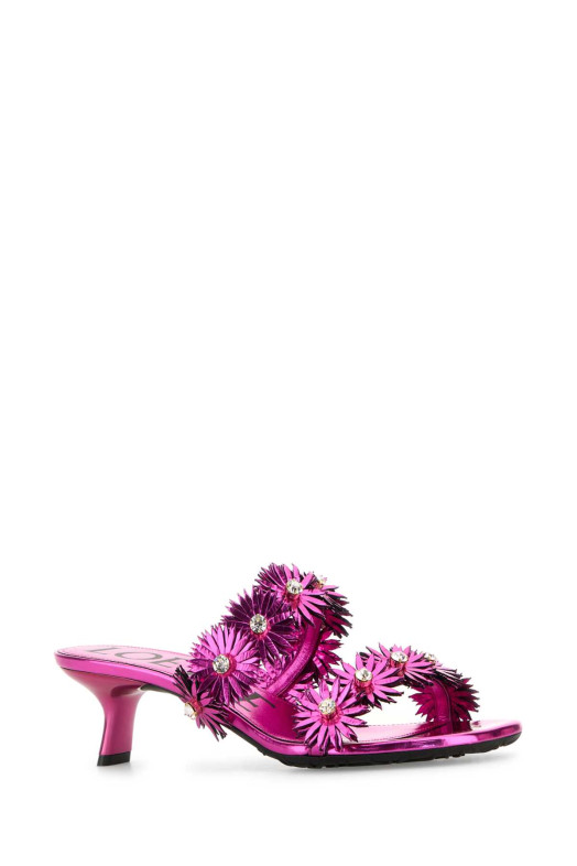 Fuchsia leather Paula s Ibiza Petal mules Fuchsia LOEWE PAULA'S IBIZA (L616465X70)