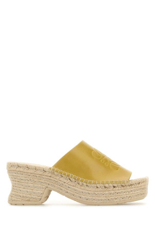Mustard leather Petal Paula s Ibiza wedges Yellow LOEWE PAULA'S IBIZA (L616465X73)