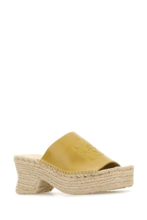 Mustard leather Petal Paula s Ibiza wedges Yellow LOEWE PAULA'S IBIZA (L616465X73)